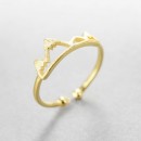 Wholesale Simple Style 925 Sterling Silver adjustable 18K Gold Mountain Ring